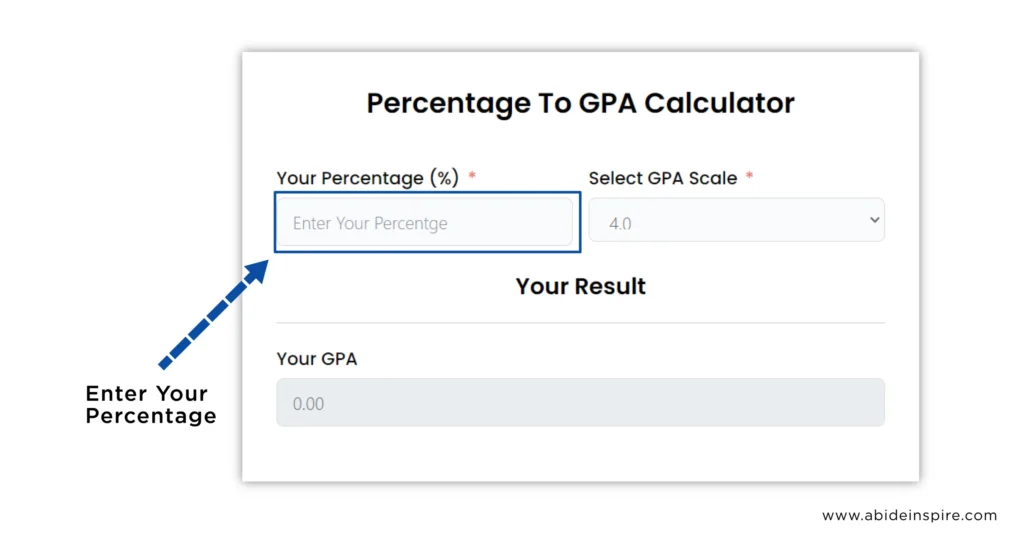 Enter Your Percentage